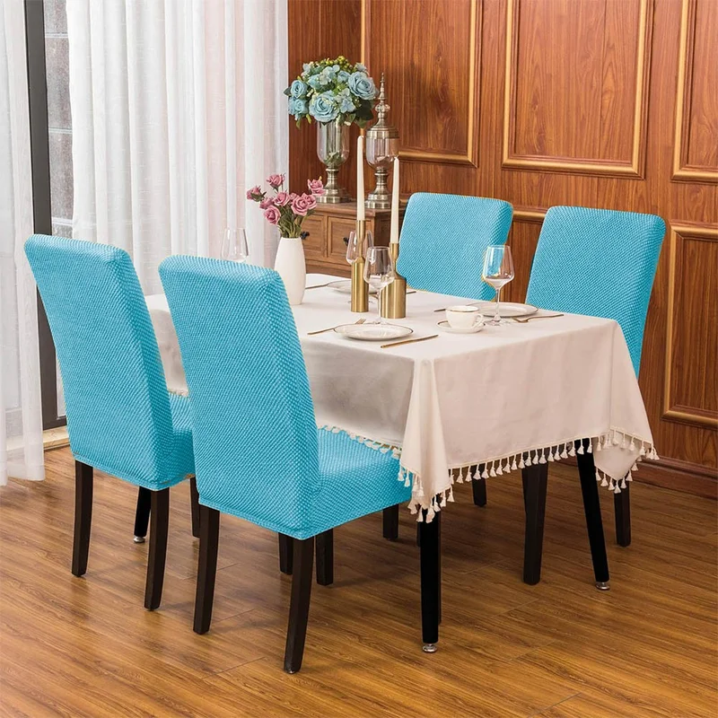 فايند Lycra Chair Cover Flexible Stretch Elastic Chair Cover Balpetek Chair Protector (4pcs) Turquoise