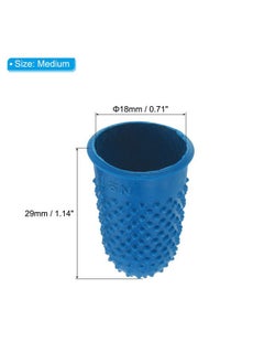 PATIKIL 0.71x1.14 Inch Rubber Finger Tips, 10 Pack Silicone Thumb Fingertip Protector Covers Guard Pads Thimble Grips for Office Counting Sewing, Blue Medium Size  - Image 2
