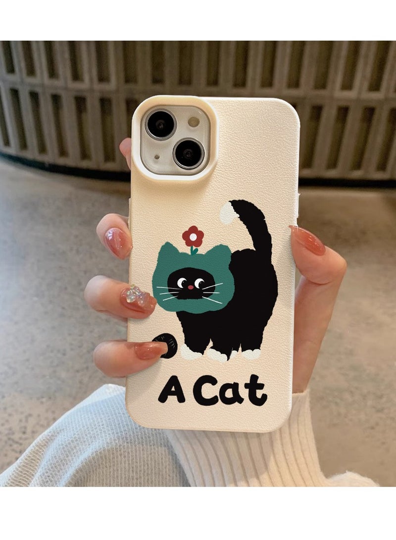 NIBEMINENT Fluffy Cat Protective TPU Case Cover For iPhone 16 Pro, White