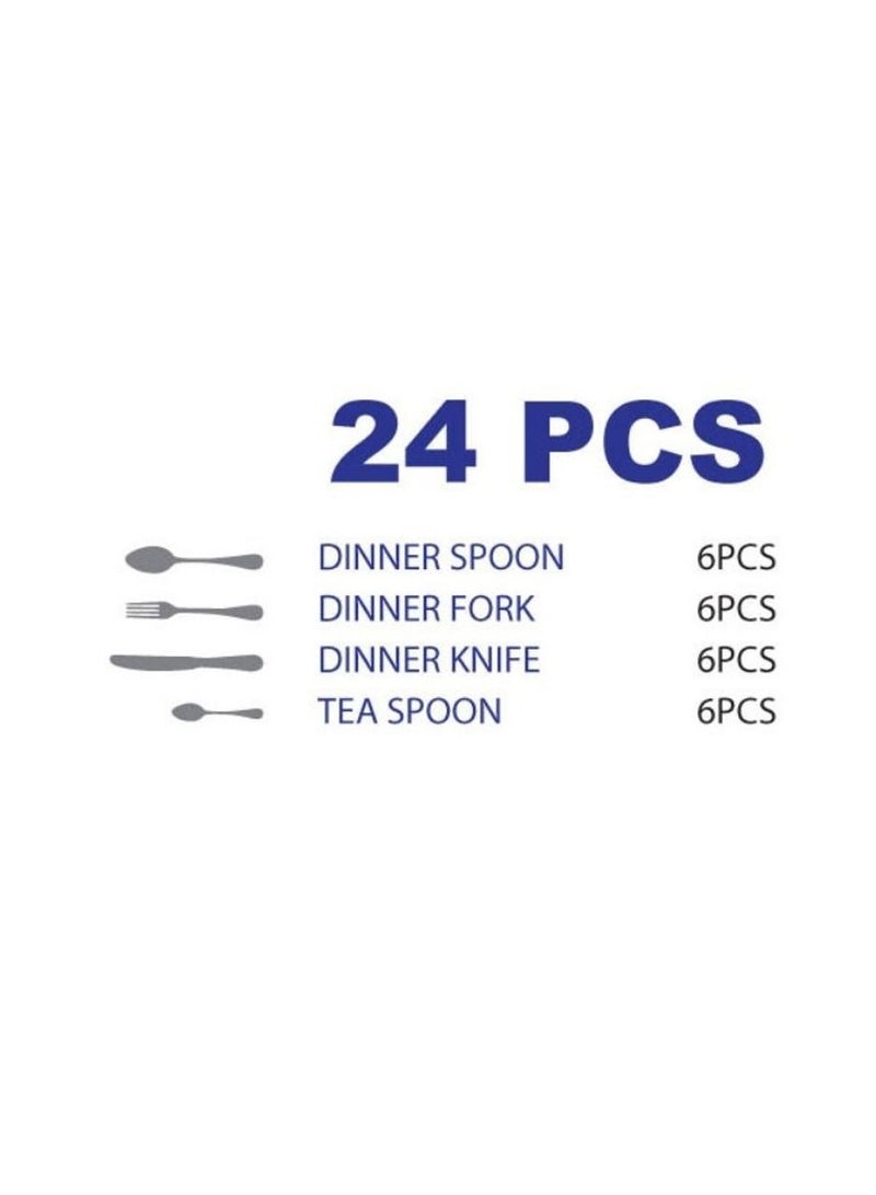 آرشيا طقم أدوات مائدة أرشيا ستانلس ستيل ذهبي وأسود 24 قطعة TM014RB - Image 2