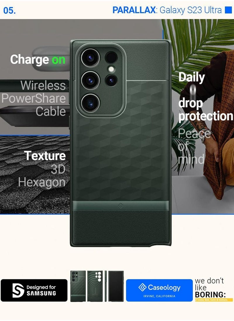 Caseology - Parallax for Samsung Galaxy S23 ULTRA Case Cover - Midnight Green - Image 1