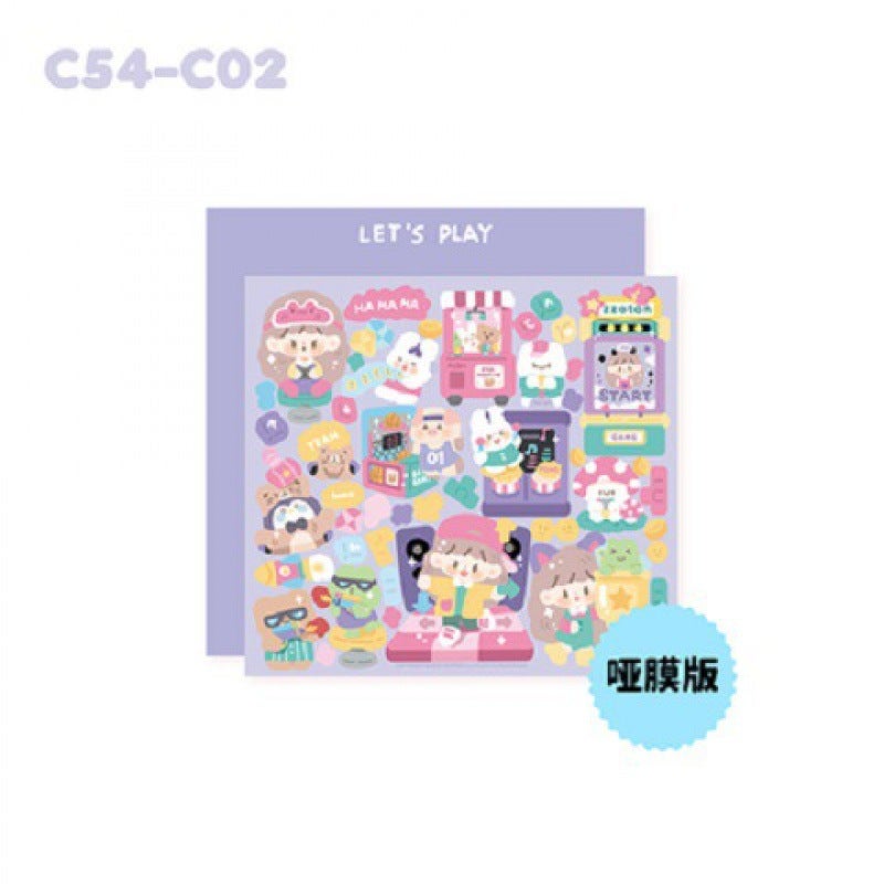 Generic [Zhuodawang theme scene seamless stickers collection] Goka stickers waterproof cartoon cute collage material hand account Play games together matte film-Zhuo Dawang square seamless stickers