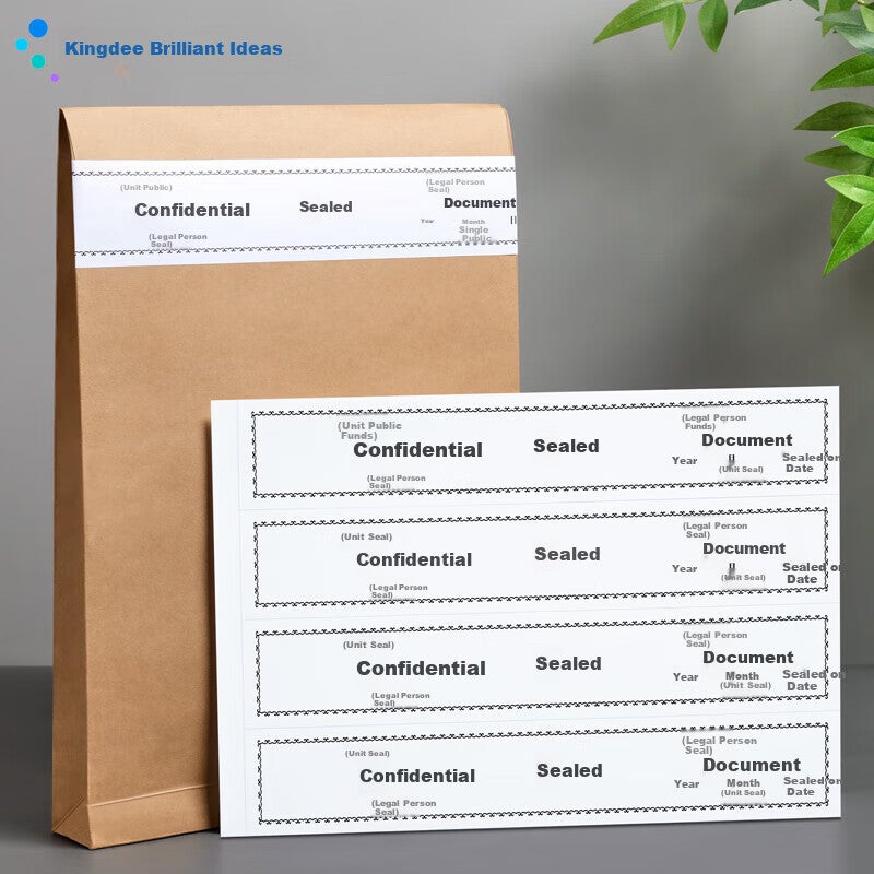 JD Jing Zao Kingdee File Sealing Strips for Bid Document Bags, 29050mm/100 Pieces, Document File Bag Sealing Strips, Self-Adhesive without Glue - Image 1
