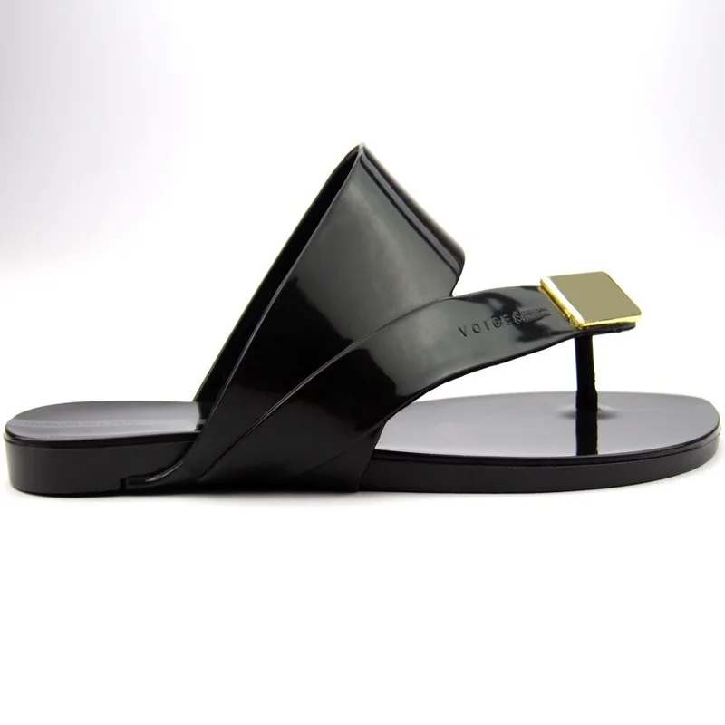 Voices Voices Women'S Flip Flops, Zen Metal - 011.00002, Color - Black