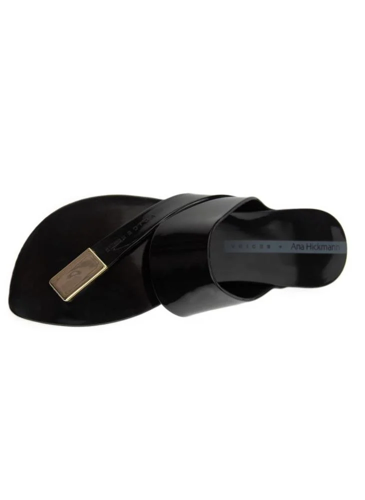 Voices Zen Metal Women'S Anti Slip Sole With Crossed Front Design - Black