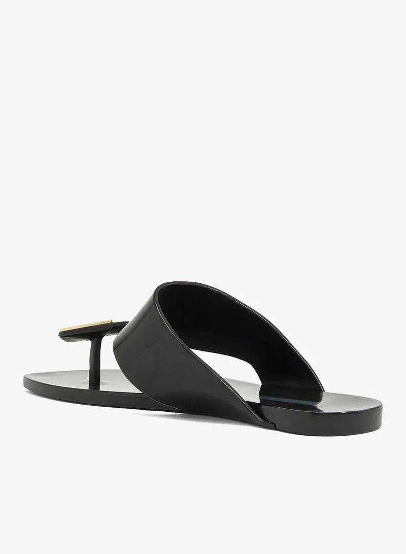 Voices Zen Metal Women'S Anti Slip Sole With Crossed Front Design - Black