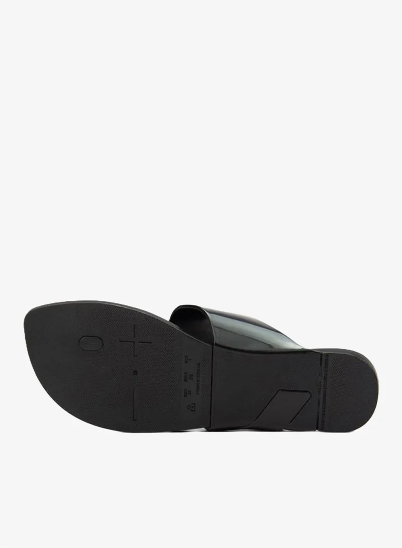 Voices Zen Metal Women'S Anti Slip Sole With Crossed Front Design - Black