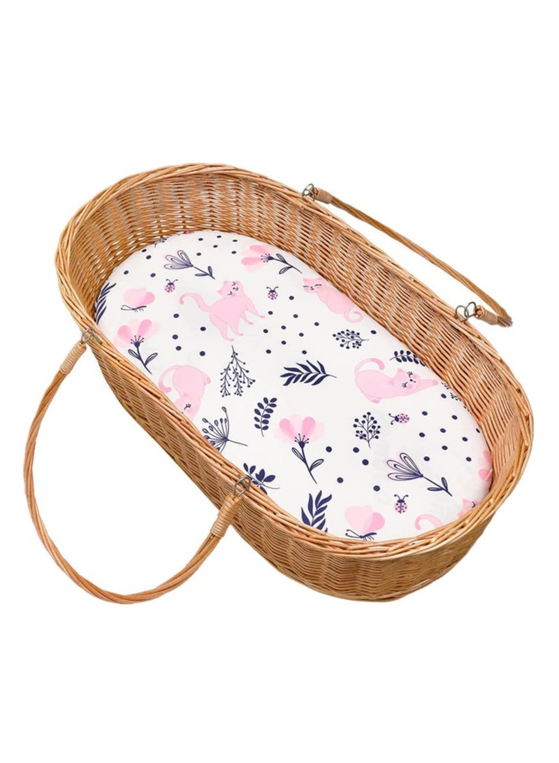 SYOSI 2 Pack Baby Crib Sheets Fitted, 16.5 x 32 In Baby Crib Mattress Covers, Soft Comfort Bassinet Sheets Fitted for Baby Boys Girls - Image 3