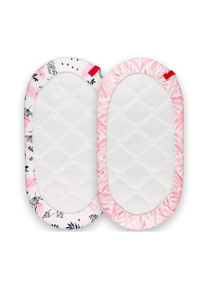 SYOSI 2 Pack Baby Crib Sheets Fitted, 16.5 x 32 In Baby Crib Mattress Covers, Soft Comfort Bassinet Sheets Fitted for Baby Boys Girls - Image 5