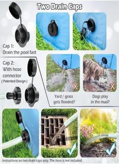 Jasonwell Jasonwell Foldable Dog Pet Bath Pool Collapsible Dog Pet Pool Bathing Tub Kiddie Pool for Dogs Cats and Kids (32inch.D x 8inch.H, Blue)  - Image 2