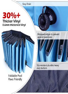 Jasonwell Jasonwell Foldable Dog Pet Bath Pool Collapsible Dog Pet Pool Bathing Tub Kiddie Pool for Dogs Cats and Kids (32inch.D x 8inch.H, Blue)  - Image 3