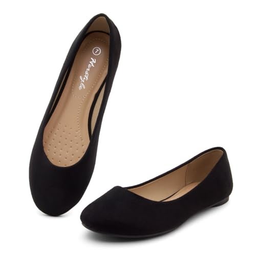 Herstyle Ever Memory Women's Ballet Flats Dressy Flat Shoes Almond Toe Ballerina Comfortable Slip-On Casual Flats for Daily Wear Work Office and Party, 3019Black, Size 9.0 - Image 2