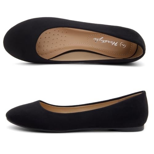 Herstyle Ever Memory Women's Ballet Flats Dressy Flat Shoes Almond Toe Ballerina Comfortable Slip-On Casual Flats for Daily Wear Work Office and Party, 3019Black, Size 9.0 - Image 3