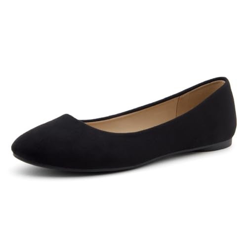 Herstyle Ever Memory Women's Ballet Flats Dressy Flat Shoes Almond Toe Ballerina Comfortable Slip-On Casual Flats for Daily Wear Work Office and Party, 3019Black, Size 9.0 - Image 1