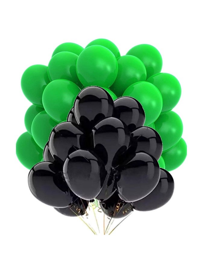 DUL DUL ~Green & Black Color Metallic Balloon pack of 25 pcs ~ Metallic balloon 13 pcs Black & 12 Pcs Green color color for Birthday/ Decration Party~Theme Party~Baby Shower~Anniversary~Wedding Decoration~New year celebration (BLACK & GREEN, 25)