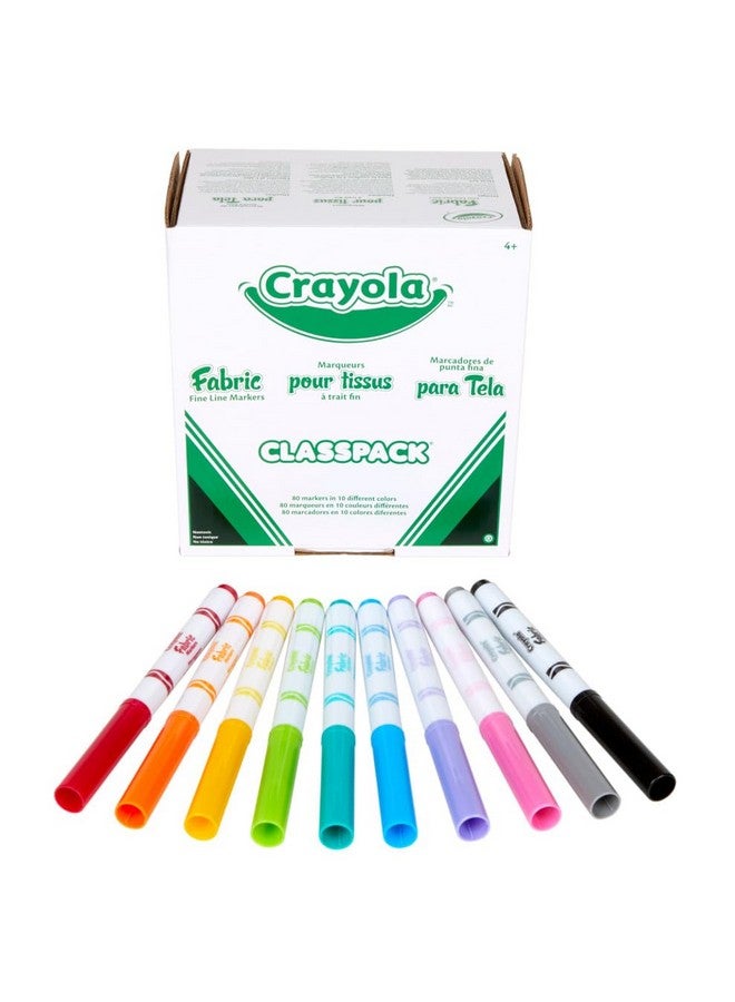 Crayola Fabric Marker Classpack, Ten Assorted Colors, 80/Box - Image 2