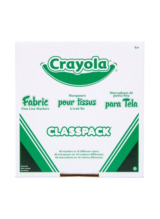 Crayola Fabric Marker Classpack, Ten Assorted Colors, 80/Box - Image 1
