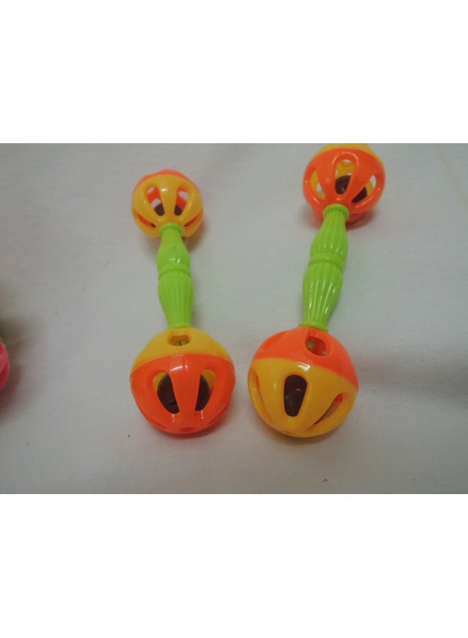Supply Good BAtch RAttle Toy 929-01A BAby RAttle Double-heAded RAttle BAll Colorful BAll HAndle RAttle-Color:Small Style, 12 Pieces/mesh Bag, Minimum Order 1728 Pieces - Image 5