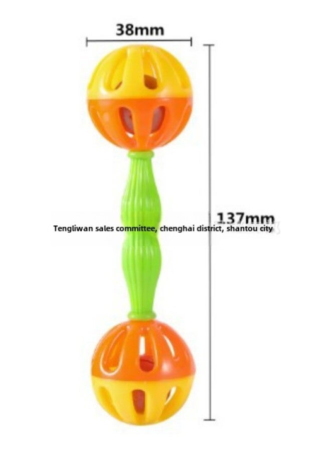 Supply Good BAtch RAttle Toy 929-01A BAby RAttle Double-heAded RAttle BAll Colorful BAll HAndle RAttle-Color:Small Style, 12 Pieces/mesh Bag, Minimum Order 1728 Pieces - Image 1
