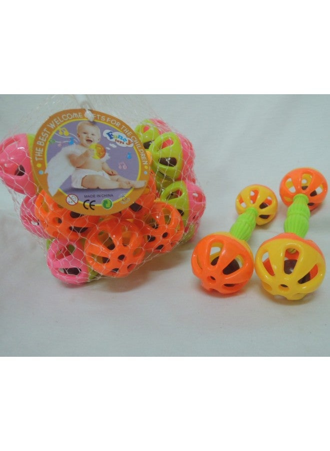 Supply Good BAtch RAttle Toy 929-01A BAby RAttle Double-heAded RAttle BAll Colorful BAll HAndle RAttle-Color:Small Style, 12 Pieces/mesh Bag, Minimum Order 1728 Pieces - Image 2