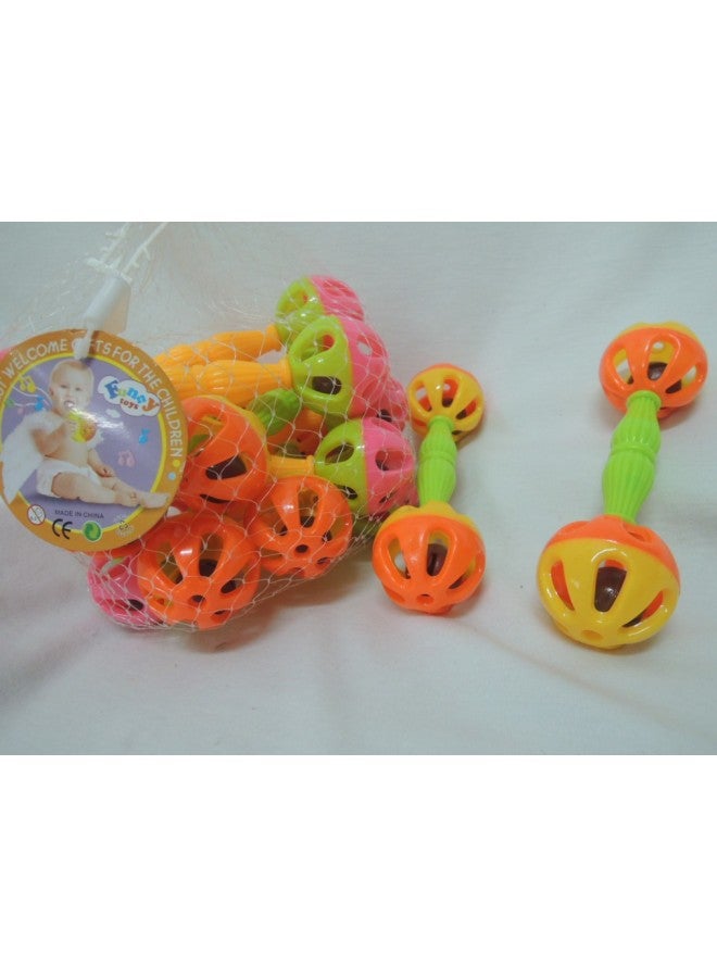 Supply Good BAtch RAttle Toy 929-01A BAby RAttle Double-heAded RAttle BAll Colorful BAll HAndle RAttle-Color:Small Style, 12 Pieces/mesh Bag, Minimum Order 1728 Pieces - Image 3