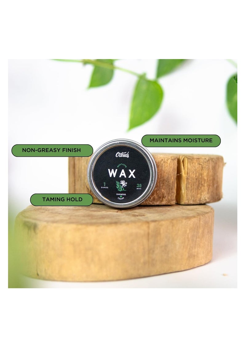 O'Douds Mustache Wax - Daily Natural Moustache & Beard Styling with a Firm Hold, Natural Shine - Plant-Based, Vegan Ingredients for Grooming, Shaping, & Conditioning, Oakmoss & Cedar Scent, 1 oz. - pzsku/ZCEB8BD3DF48CBC99E13AZ/45/_/1733409560/0b6b4d2f-5419-4722-ae3f-88c24d8c6e3c