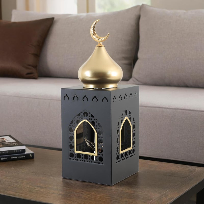 فاملي شيب فانوس رمضان حديد بإضاءة أسود - Image 2