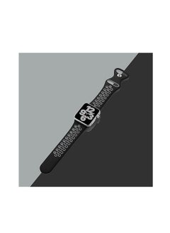 ten.tech Silicone Sport Band for Apple Watch Ultra/Ultra 2 49mm 45mm 44mm 42mm, Waterproof Breathable Soft Silicone Sport Band for iWatch Ultra SE 8/7/6/5/4/3/ 2/1, from Tin Tech Black & gray  - Image 2