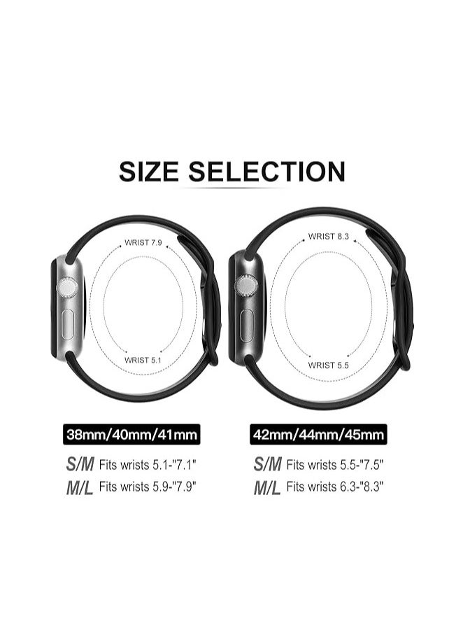 ten.tech - Silicone Sport Band for Apple Watch Ultra/Ultra 2 49mm 45mm 44mm 42mm, Waterproof Breathable Soft Silicone Sport Band for iWatch Ultra SE 8/7/6/5/4/3/ 2/1, from Tin Tech Black & gray - Image 1