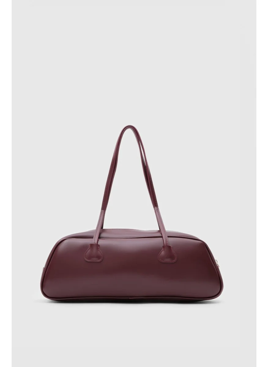 Shule Bags Miu Claret Red Baguette Bag