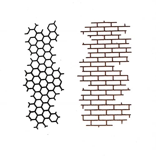 MESYGK Metal Brick Irregular Net Honeycomb Die Cuts Wall Net Cutting Dies Embossing Stencils Template Mould for Card Making Decoration and DIY Scrapbooking Album - Image 3