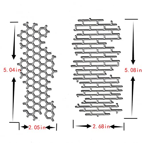 MESYGK Metal Brick Irregular Net Honeycomb Die Cuts Wall Net Cutting Dies Embossing Stencils Template Mould for Card Making Decoration and DIY Scrapbooking Album - Image 2