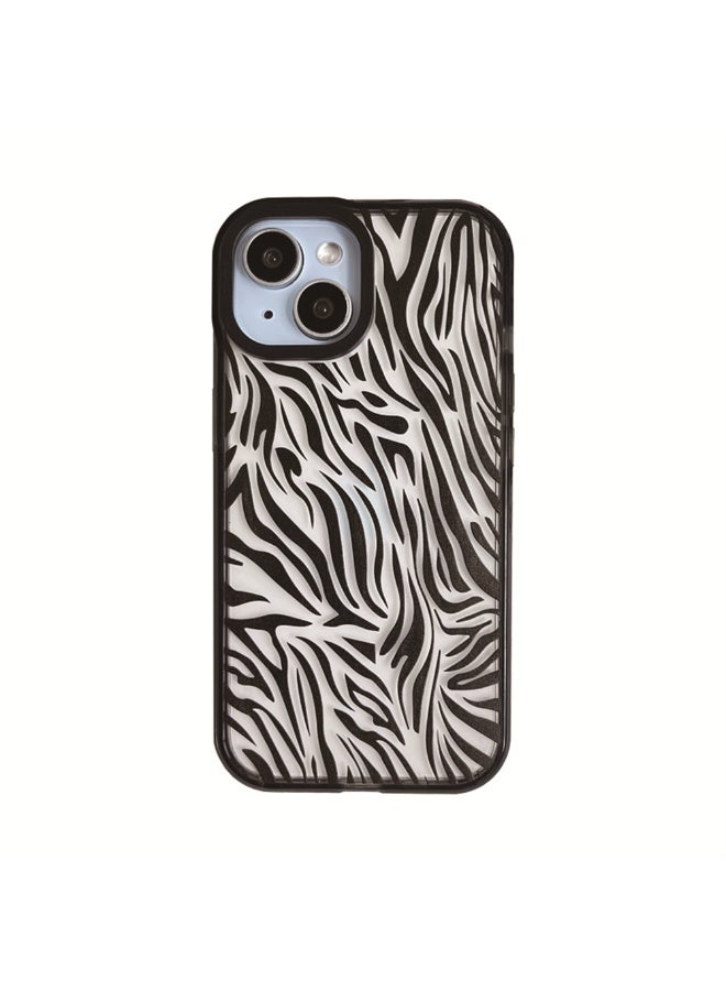 NIBEMINENT Simple Acrylic Black Zebra Pattern Protective TPU Case Cover For iPhone 14 Pro Max Clear - Image 1