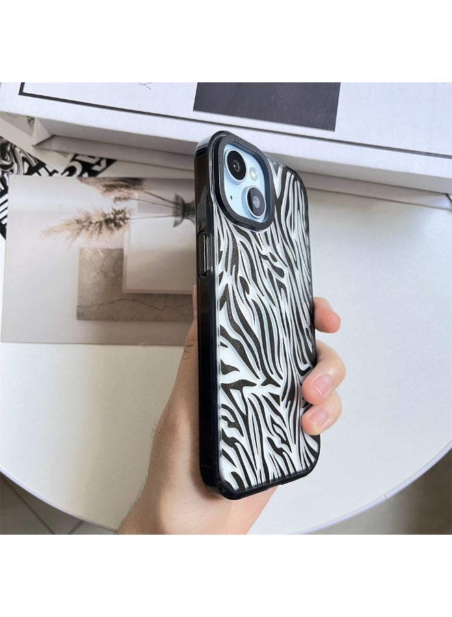 NIBEMINENT Simple Acrylic Black Zebra Pattern Protective TPU Case Cover For iPhone 14 Pro Max Clear - Image 2