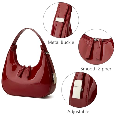 Caistre Women's Crescent Shoulder Bags Retro Y2k 90s Hobo Handbags Top Handle Y2k Underarm Bag Fashion Clutch Purses - Image 4