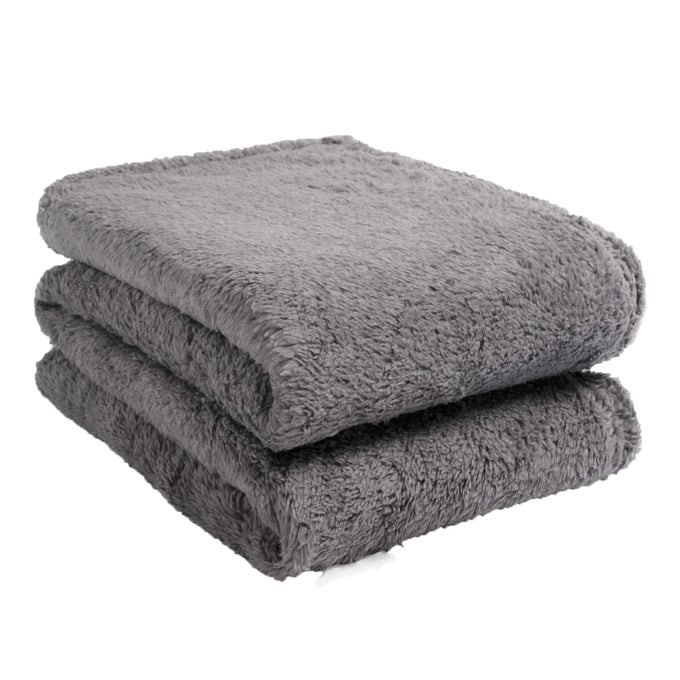 TEDDY FLEECE BLANKET LARGE THROW OVER BED PLUSH SUPER SOFT WARM SOFA BEDSPREAD CHARCOAL GREY 125 X 150 CM