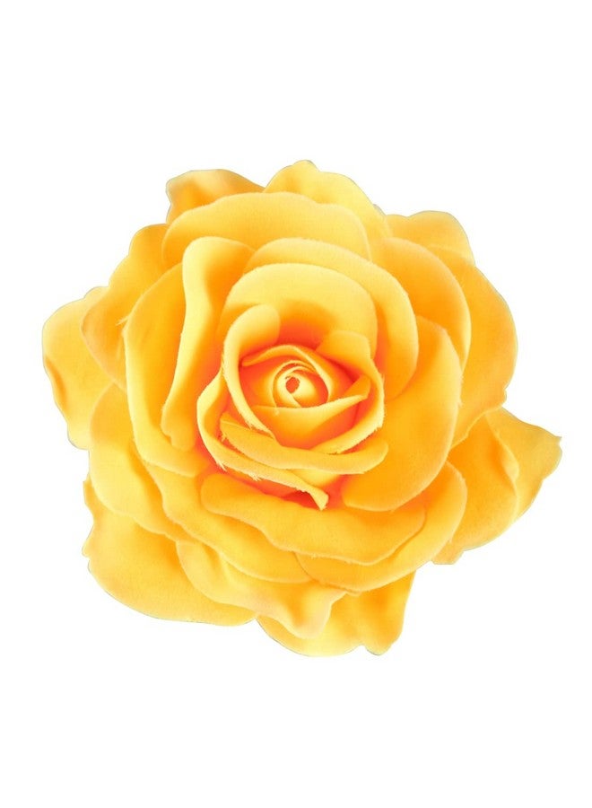BinaryABC Inaryabc Artificial Rose Flower Hairpin Hair Clips Flower Brooch For Women Party (Yellow) - Image 2