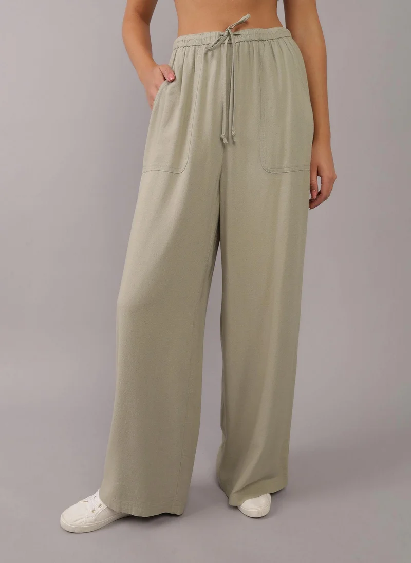 American Eagle High Waist Wide Leg Drawstrings Pants