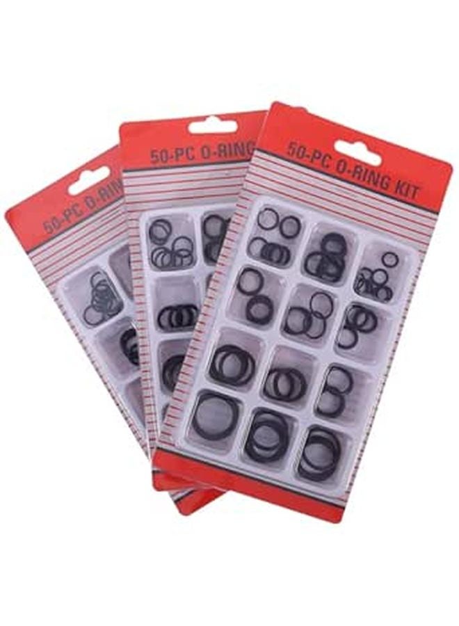 Black Rubber Sealing Ring Kit 150pcs Automotive Plumbing Gasket O Ring Washer Set - Image 1