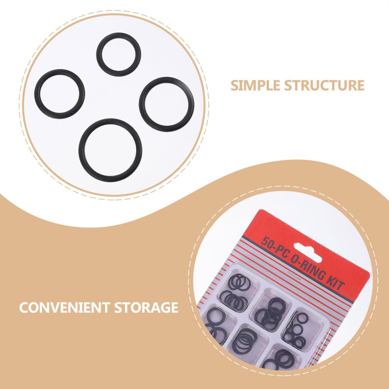 Black Rubber Sealing Ring Kit 150pcs Automotive Plumbing Gasket O Ring Washer Set - Image 4