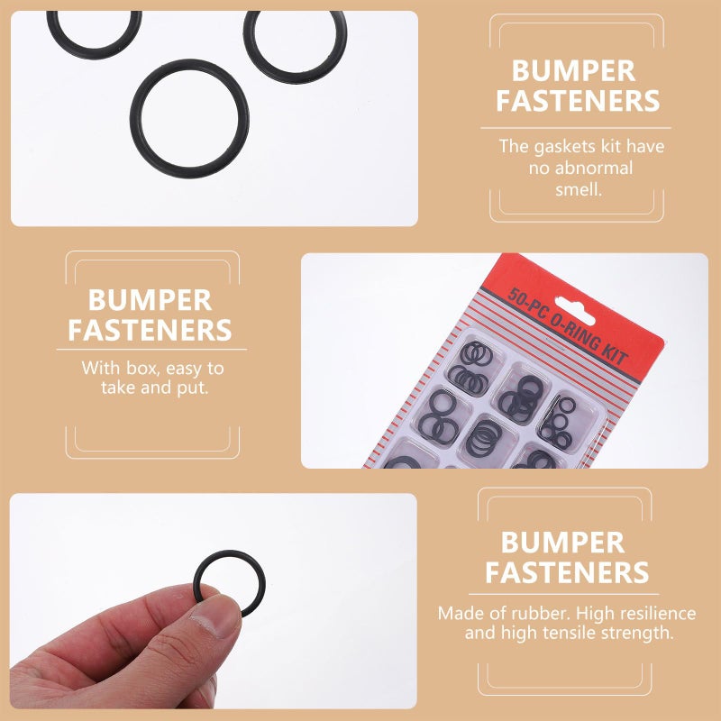Black Rubber Sealing Ring Kit 150pcs Automotive Plumbing Gasket O Ring Washer Set - Image 5