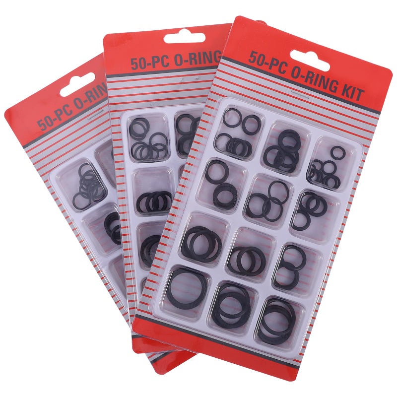 Black Rubber Sealing Ring Kit 150pcs Automotive Plumbing Gasket O Ring Washer Set - Image 2