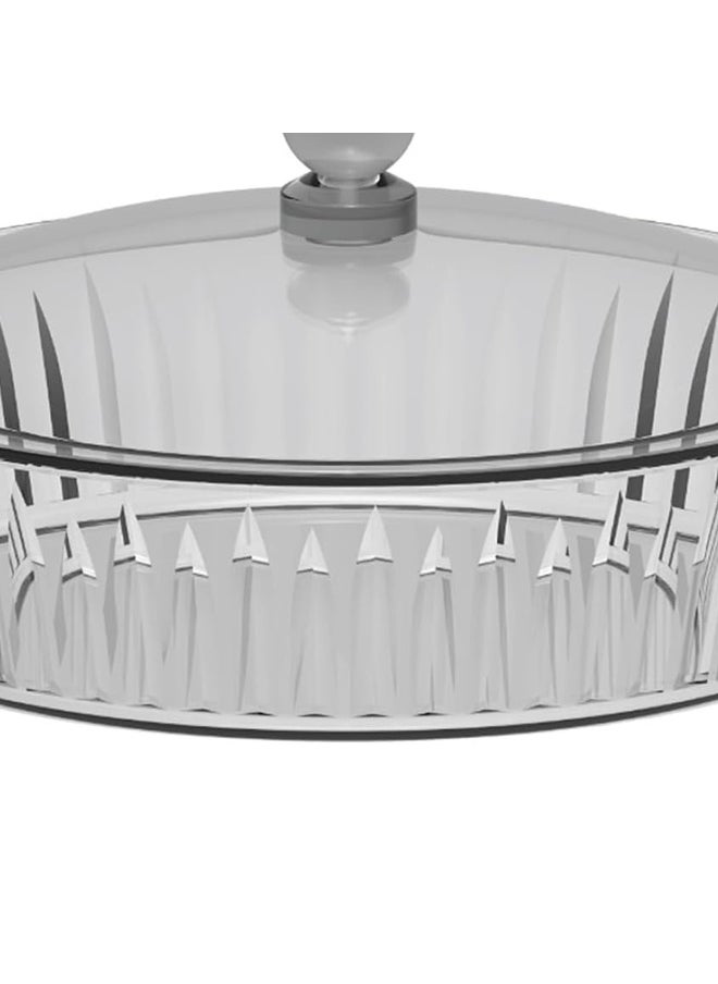 BLACKSTONE - Acrylic Round Tray Comes with Stylish Lid Suitable for Storing Small items 20CM - Image 1