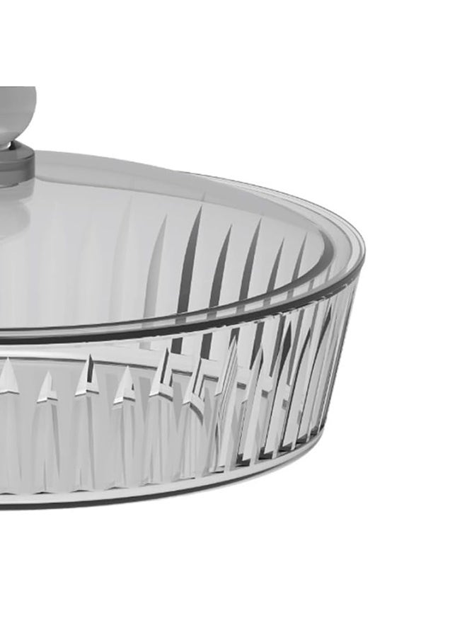 BLACKSTONE - Acrylic Round Tray Comes with Stylish Lid Suitable for Storing Small items 20CM - Image 1