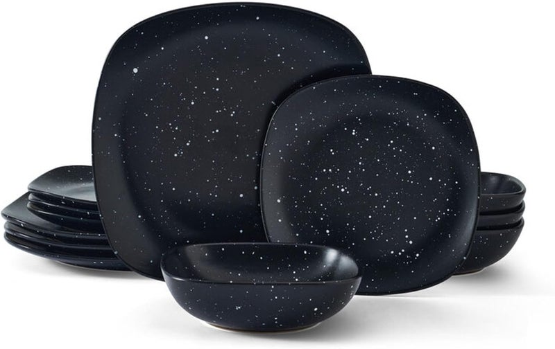 Pfaltzgraff Stella Square 12 Piece Dinnerware Plate and Bowl Set Service for 4 - Image 1