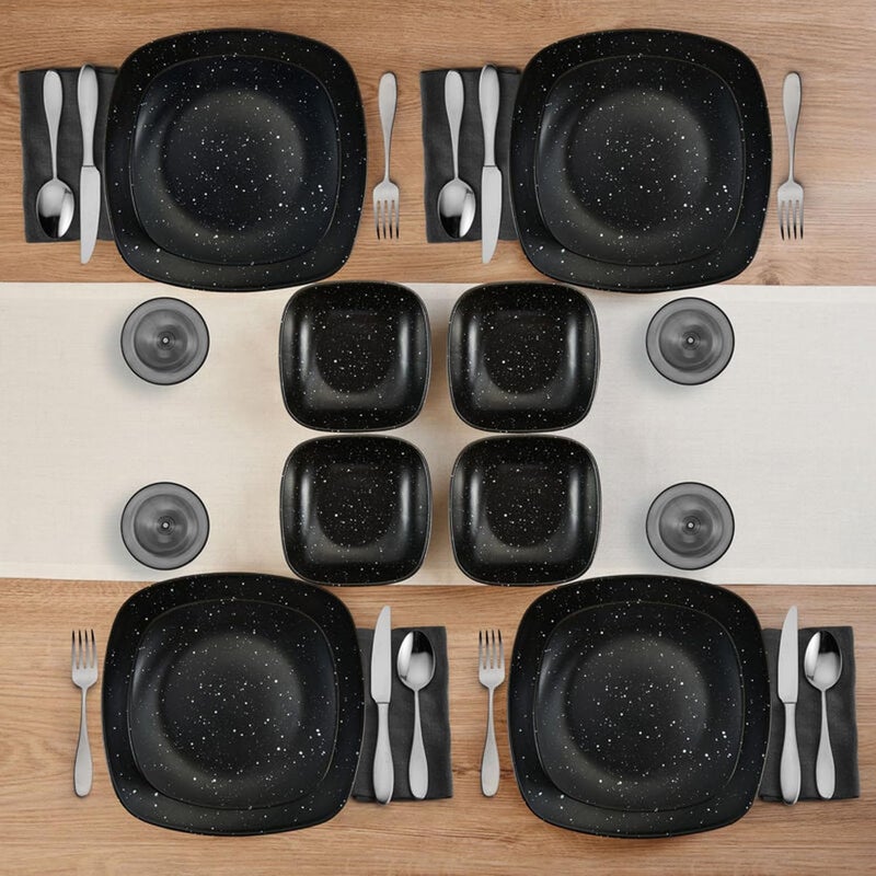 Pfaltzgraff Stella Square 12 Piece Dinnerware Plate and Bowl Set Service for 4 - Image 4