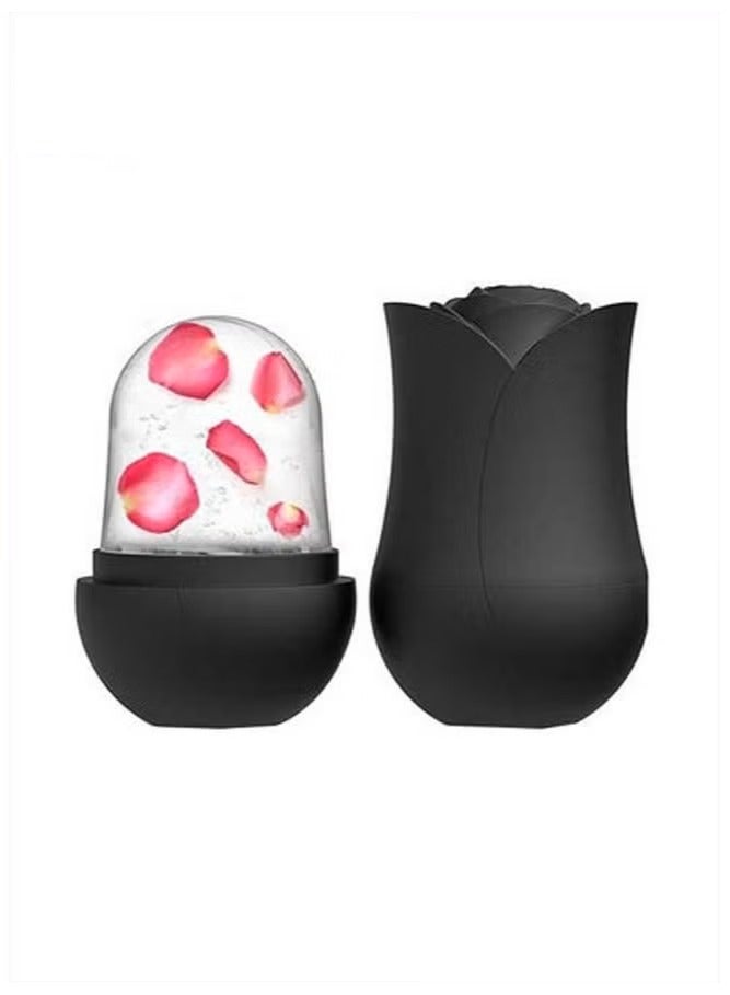 إسكدنيا فريدة من نوعها على شكل وردة الوجه الشباك ، جمال الوجه تدليك الوجه المكعب مضيئة ( أسود ) - Image 1