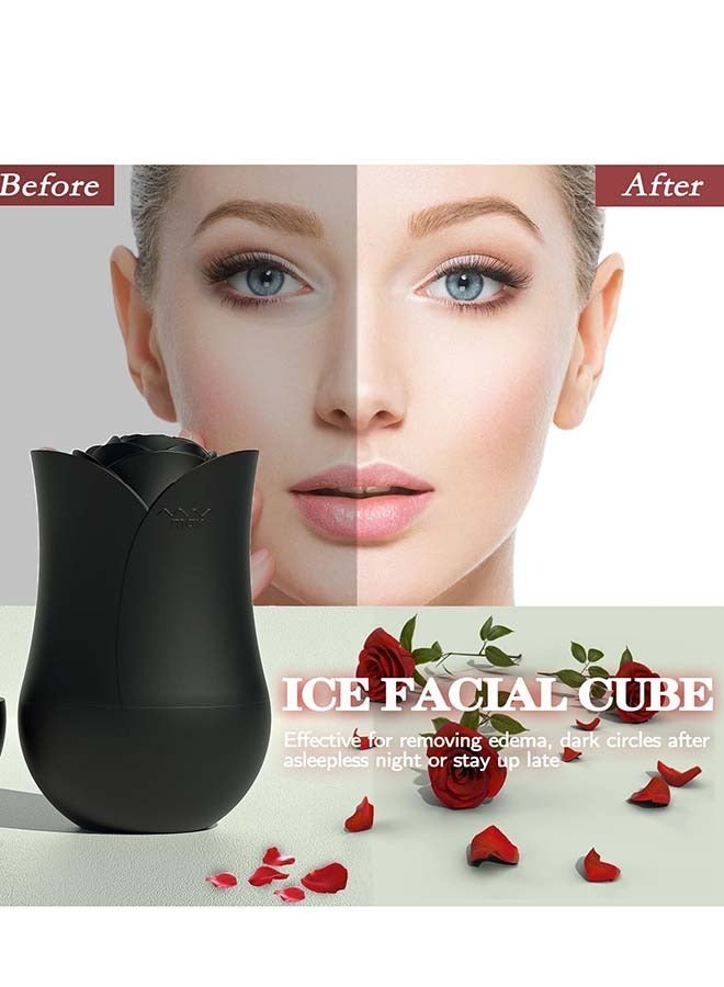 إسكدنيا فريدة من نوعها على شكل وردة الوجه الشباك ، جمال الوجه تدليك الوجه المكعب مضيئة ( أسود ) - Image 3