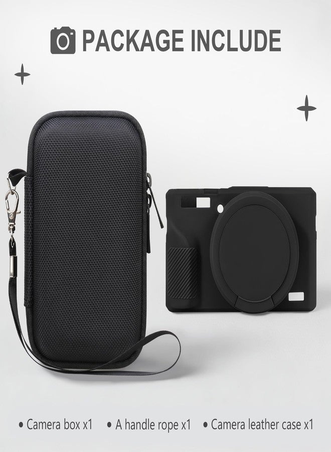 BOVKE Hard Case + Silicone Cover for Canon Powershot G7 X Mark III, Black - Image 2