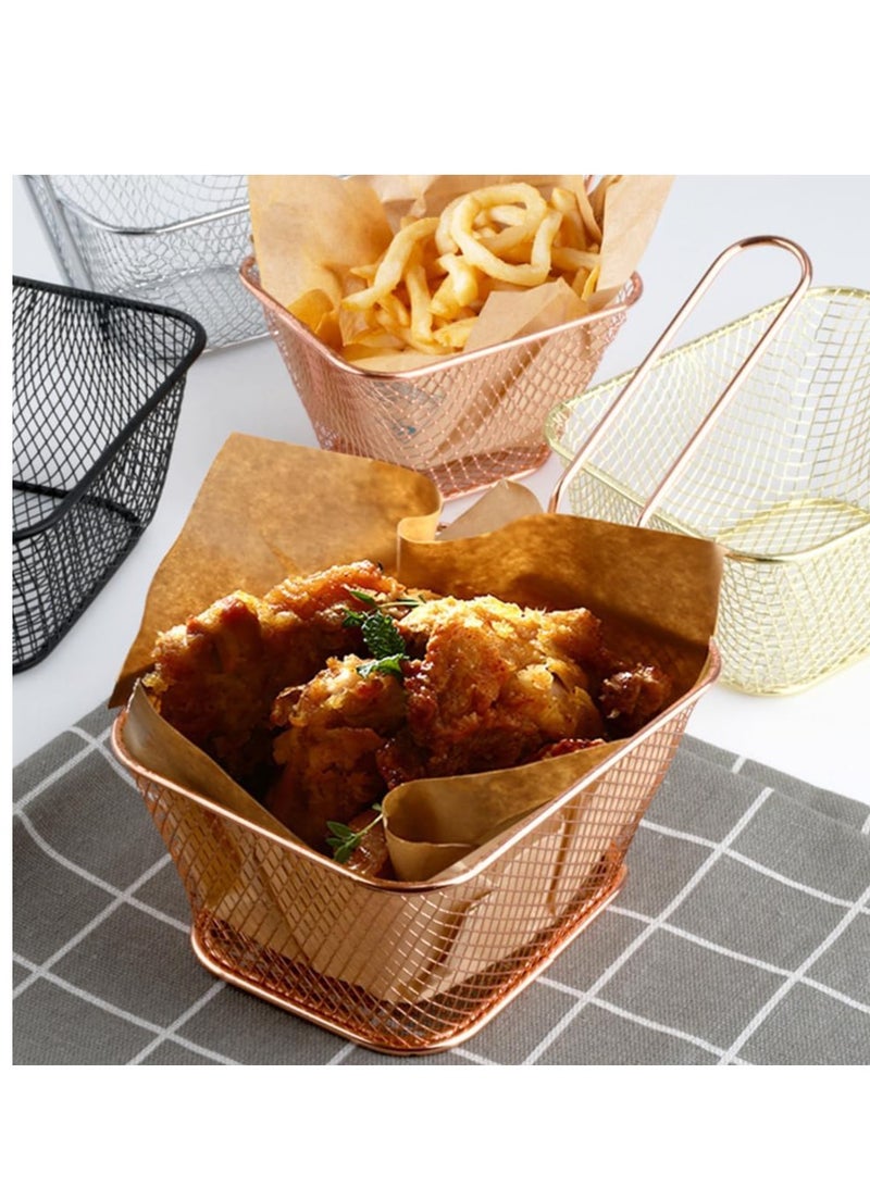 سلة بطاطس مقلية فرنسية من الستانلس ستيل، أدوات مطبخ للقلي لتقديم الطعام والمقبلات لحلقات الجمبري والبصل، لون أسود - Image 4